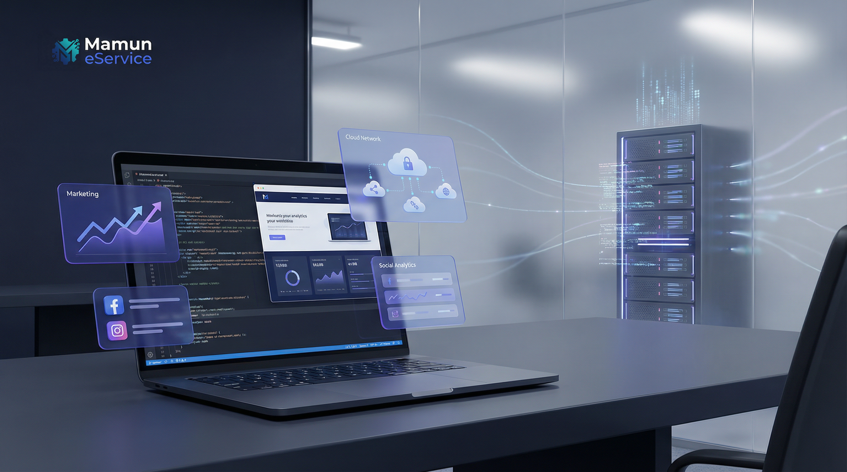 Mamun eService Hero Showcase - Modern Web Solutions